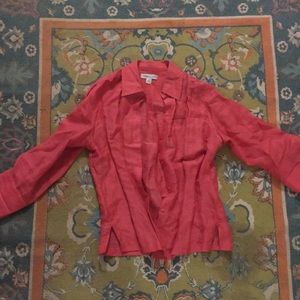 long sleeve sheer button up blouse